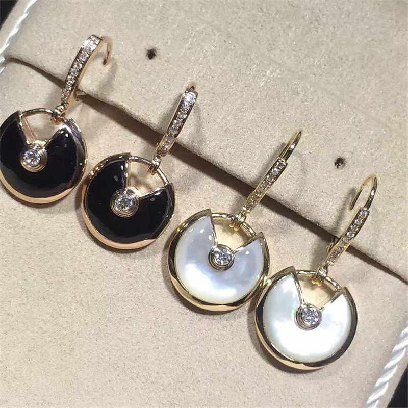 C Amulette errings 18k gold white gold yellow gold rose gold diamond earring Jewelry factory in Shenzhen, China