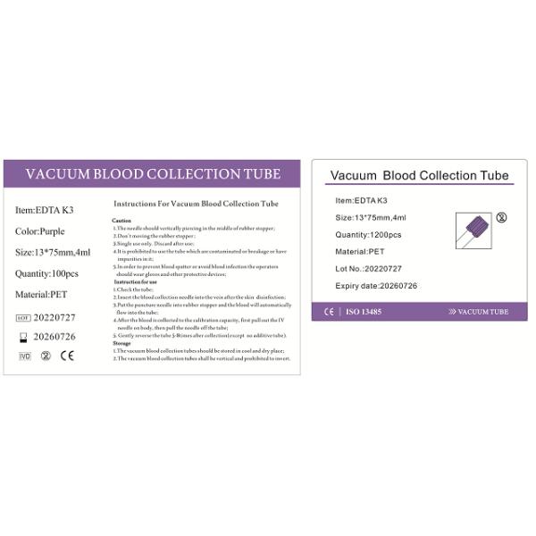 50*19mm Medical Blood Tube Labels 50-60mic Thickness Roll Packing