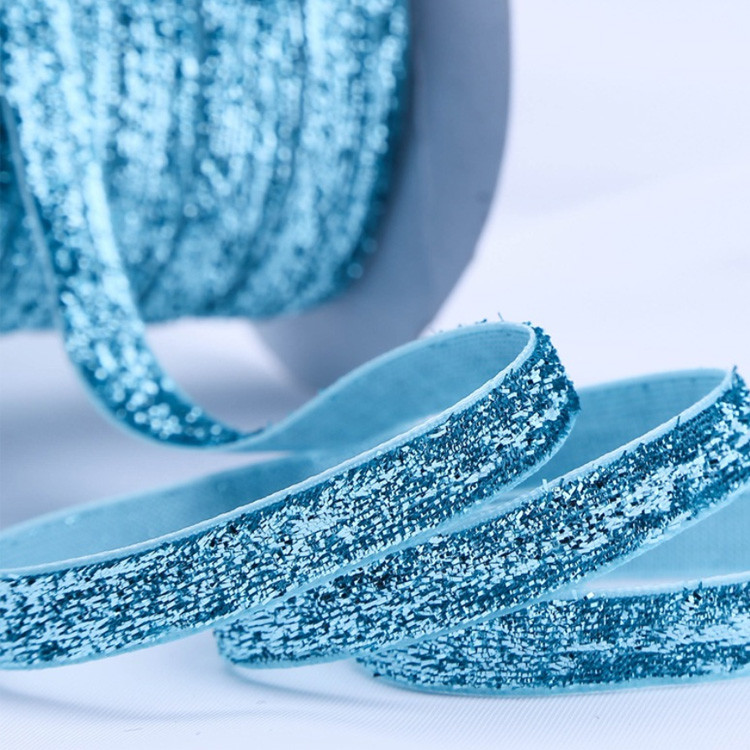 Stretch Velvet Present Wrapping Accessories 1 Inch Glitter Elastic Metallic Costume Decorations