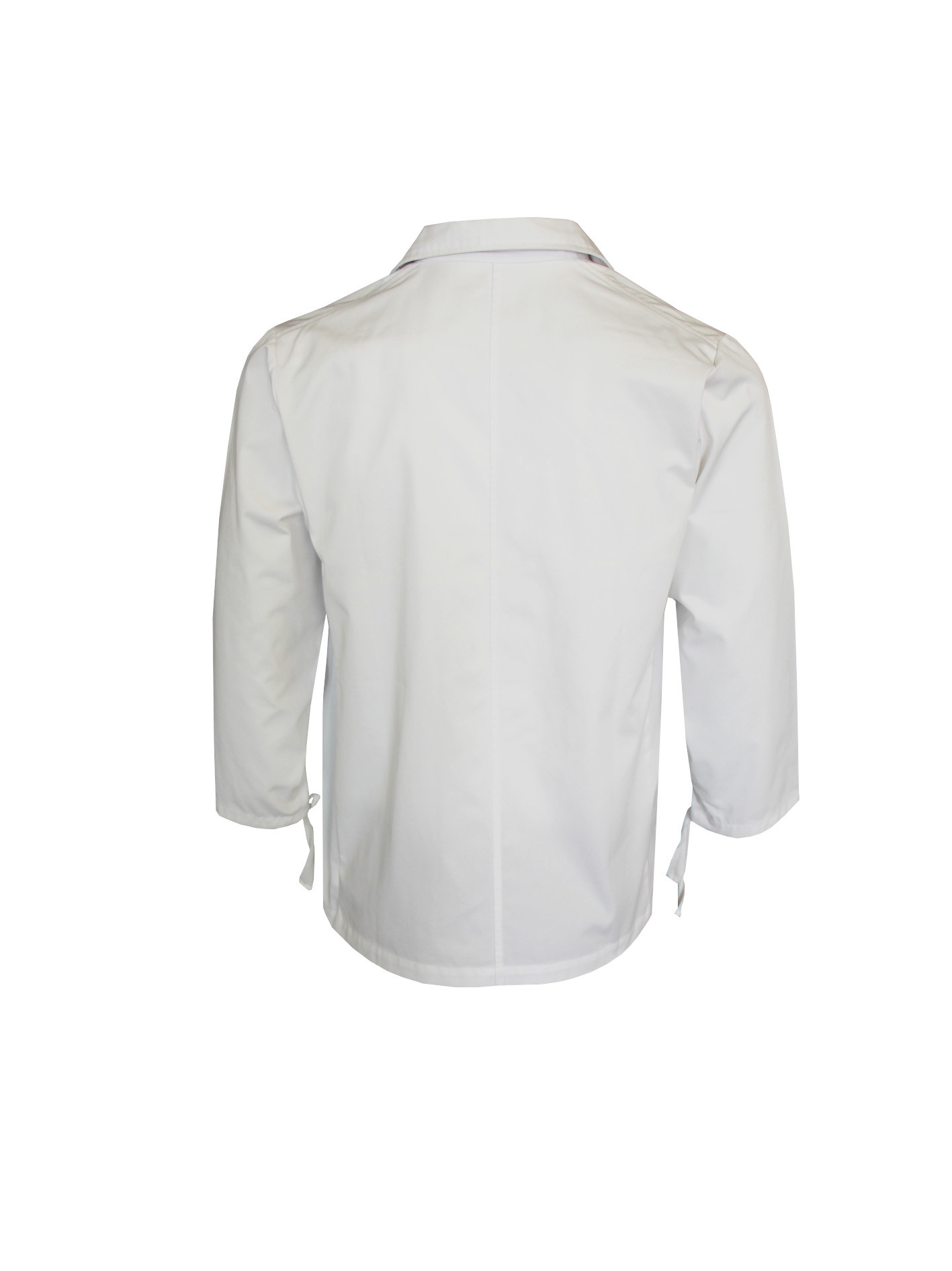 240 GSM Chef Uniform Works Coat With Cuffs Ties Polyester 65% Cotton 35%