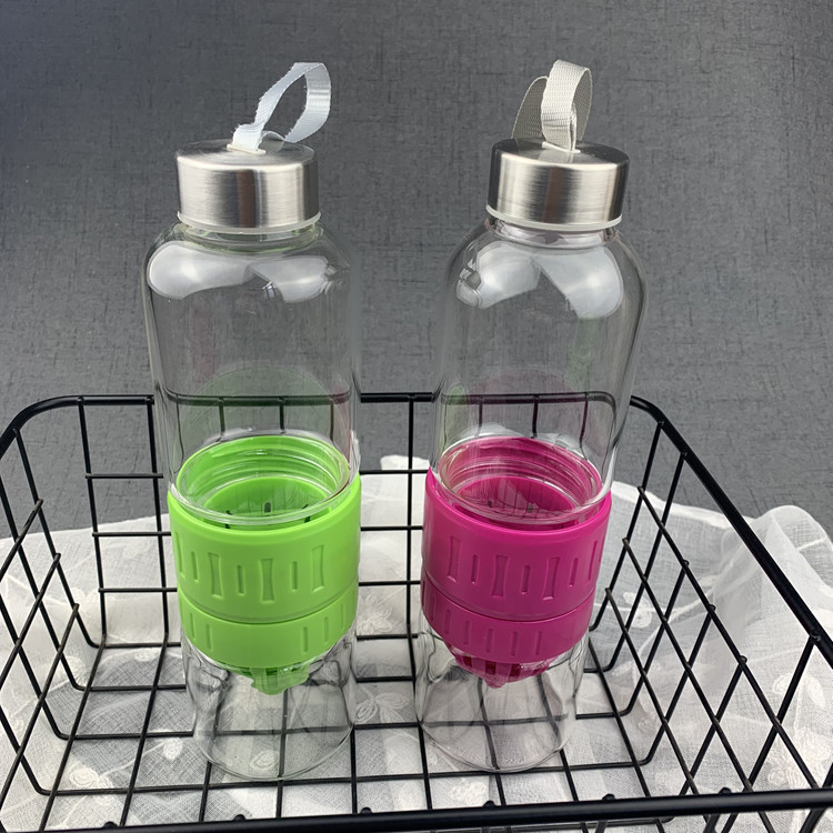 Easy Carry Outdoors 700ml Glass Infusion Water Bottle Bpa Free Tritan Reusable Glass Fruit Infuser Water Bottle Leak Proof Top And Wide Mouth