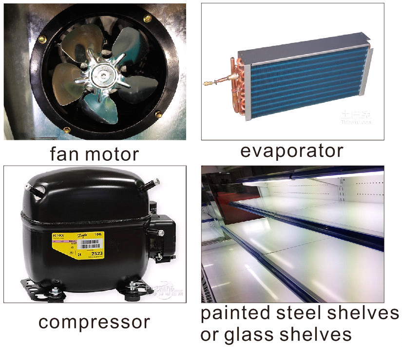 Adjustable Shelf Shop Multideck Open Chiller With DANFOSS R404a / R134 Compressor