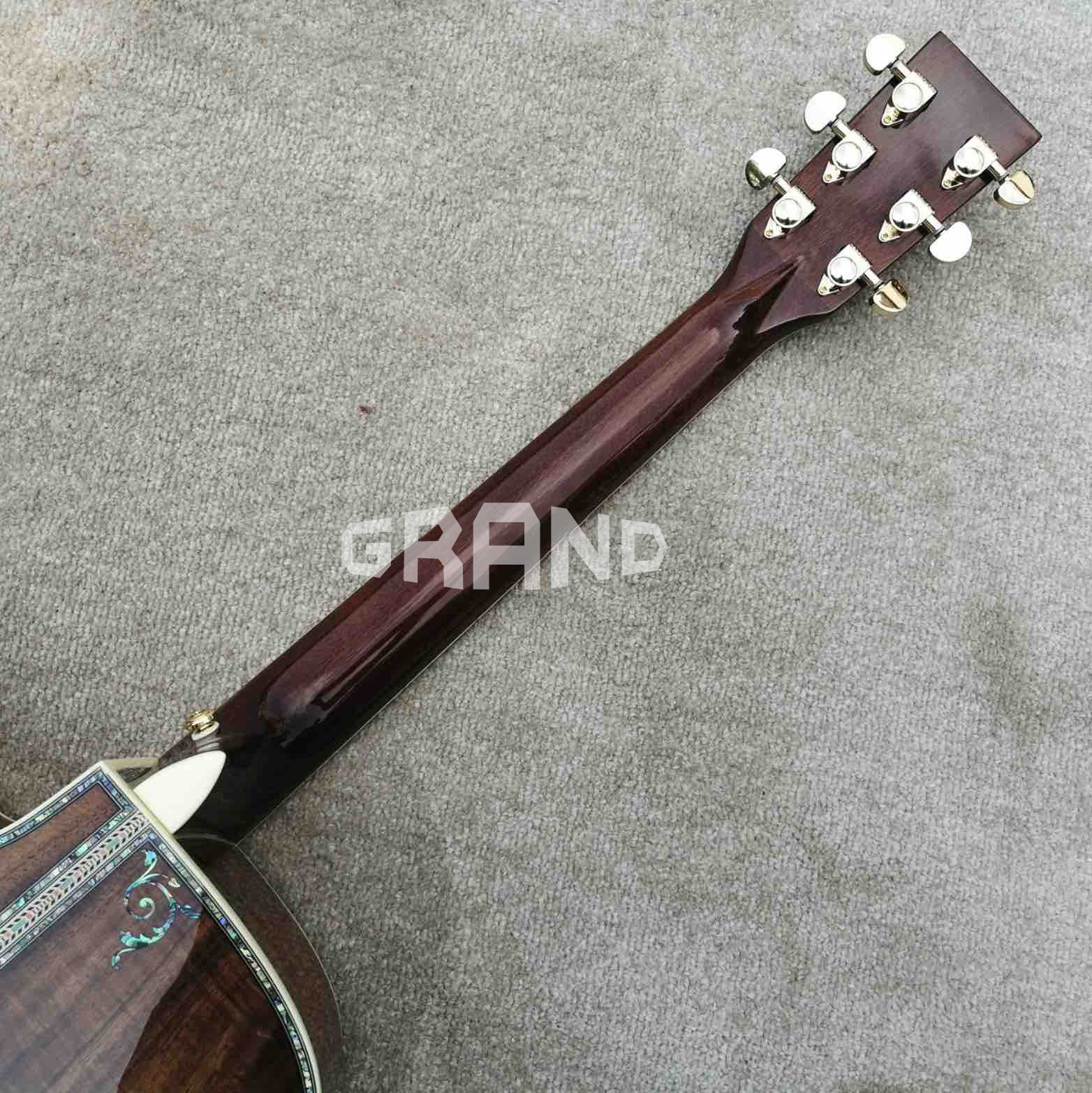 All Solid Koa Wood 45 D 41 Real Abalone Acoustic Electric Guitar with Ebony Fingerboard