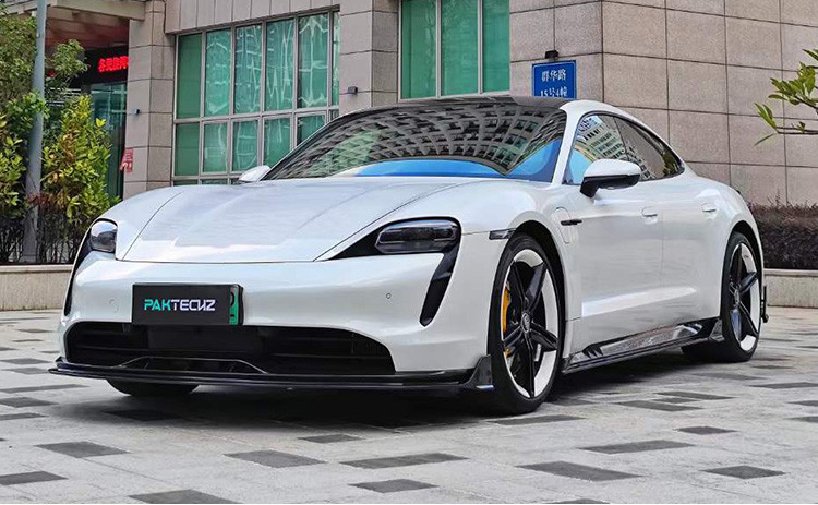 Dry Carbon Fiber Carbon Fibre Body Kit for Porsche Taycan Taycan Upgrade PAKTECHZ Style Front Shovel Diffuser Spoiler Body Kit