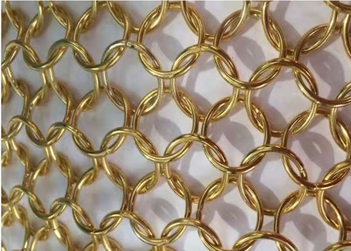 Round Hole Chain Mail Curtain , Architectural Ring Mesh Curtain