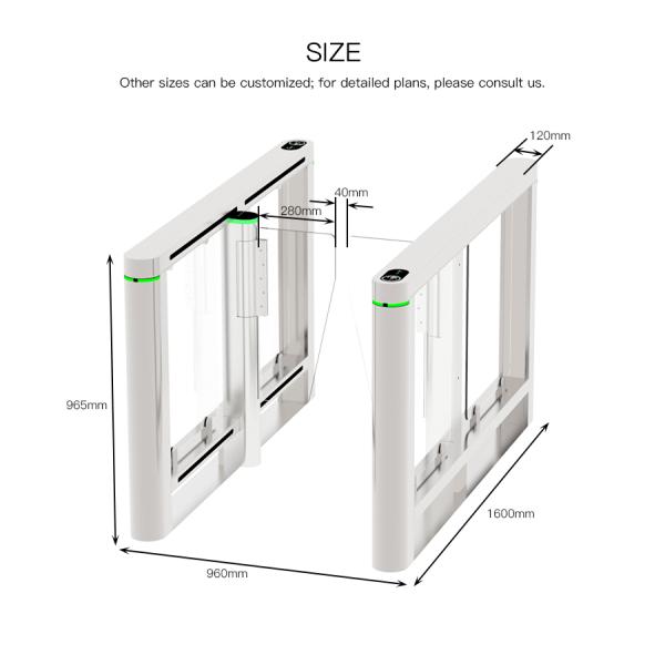 650mm Lane Width Swing Security Automatic Turnstile Gate For PWD Access