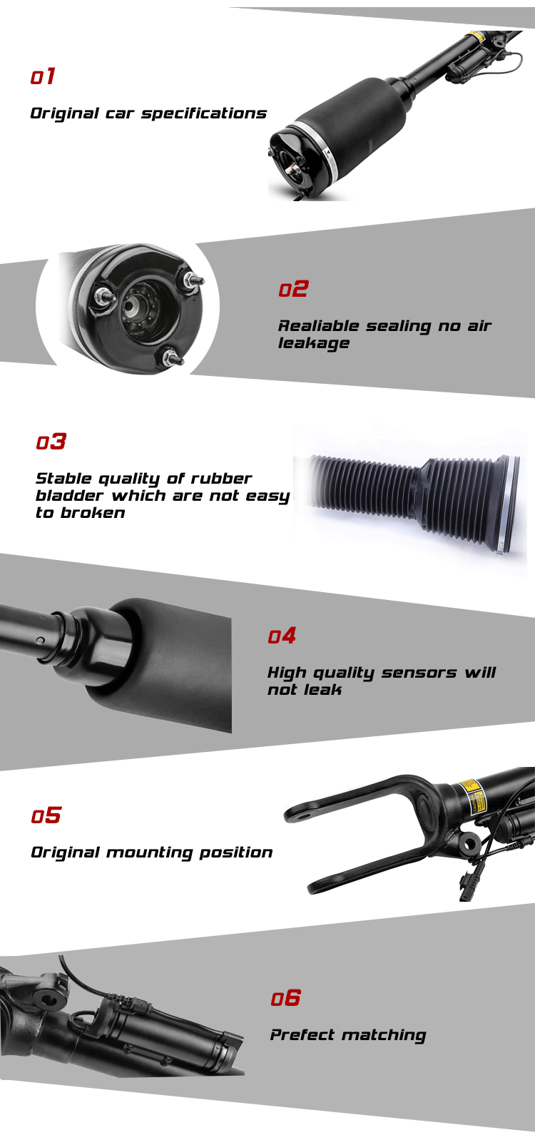 Front Right Left Air Suspension Shock Absorbers A2203202238 A2203202138 for Mercedes S Class Auto Parts W220 4 Matic 