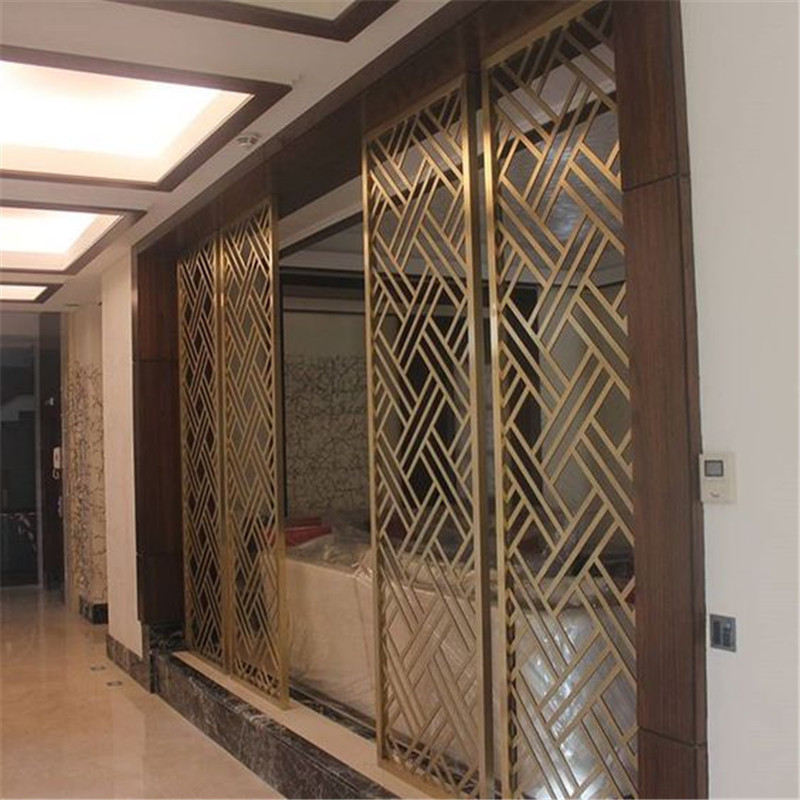 Gold Stainless Steel Perforated Panels For Hotels/Villa/Lobby Interior Decoration