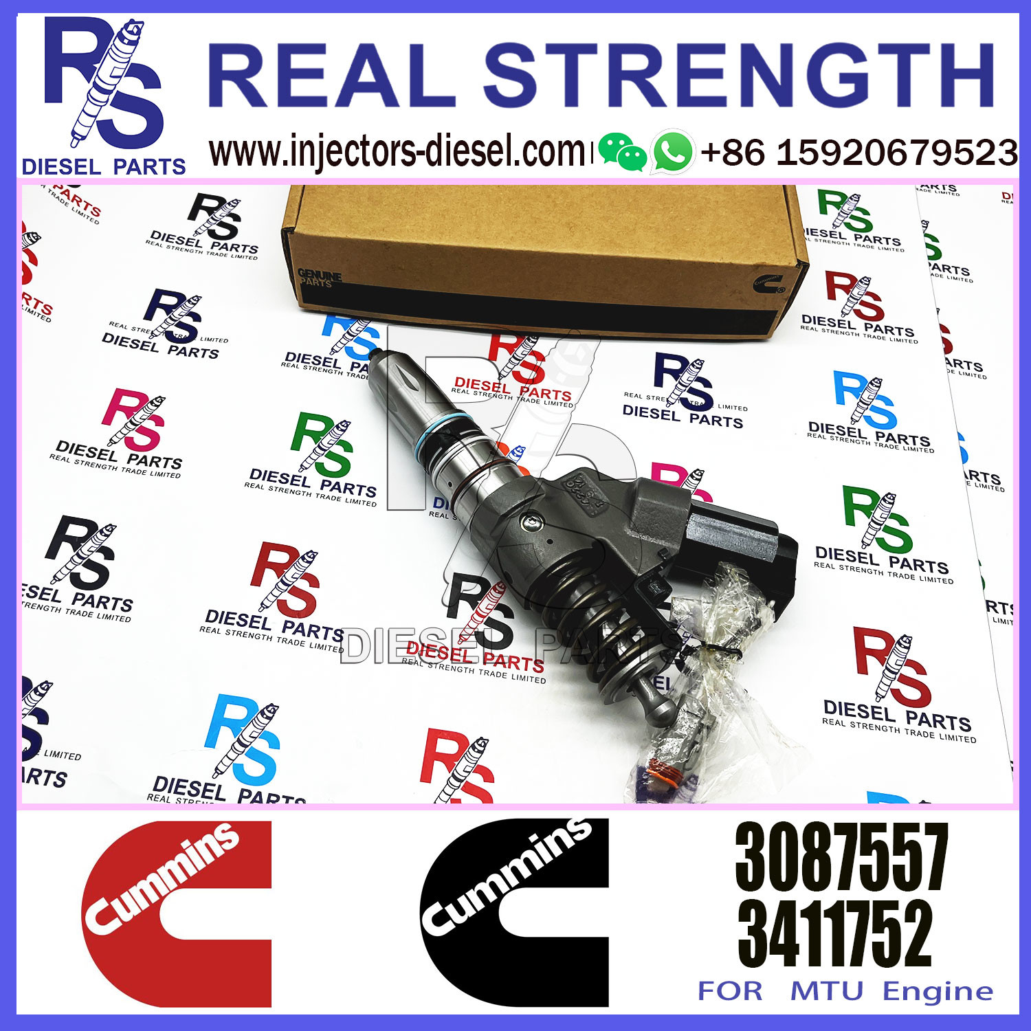 Diesel Engine Fuel Injector 3411752 3084589 3087557 For CUMMINS ISM QSM M11 Engine