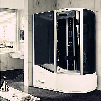 67 Inch Removable Whirlpool Bath Steam Shower Combination With Safety Suction