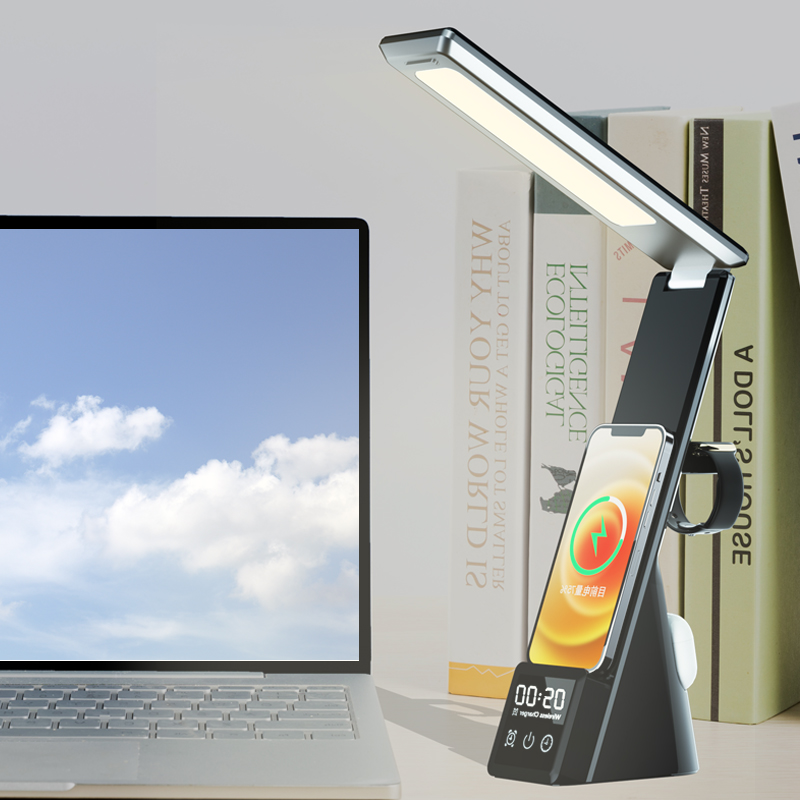 Multifunctional Wireless Charging Table Lamp with ABS Material and Folding Bracket
