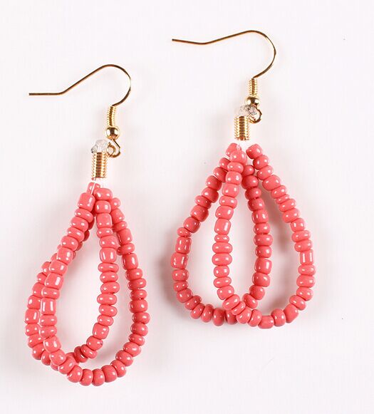 Bohemian temperament simple handmade beads earrings