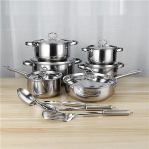 Quality Restaurants 410 Stainless Steel Pot Set 15pcs For Kitchen Cooking for sale