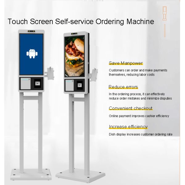 21.5 inch Vertical Self-Service Ordering Kiosk Android System Self Cash Payment Pos