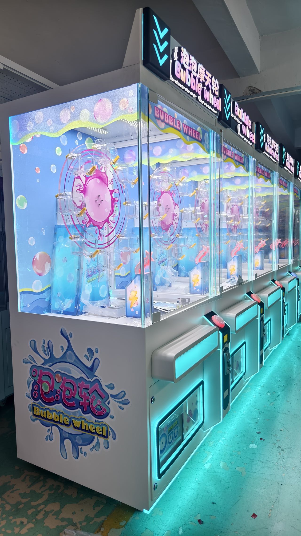Bubble Wheel Token Operated Game Machine Low Maintenance for Game Arcade Business Use