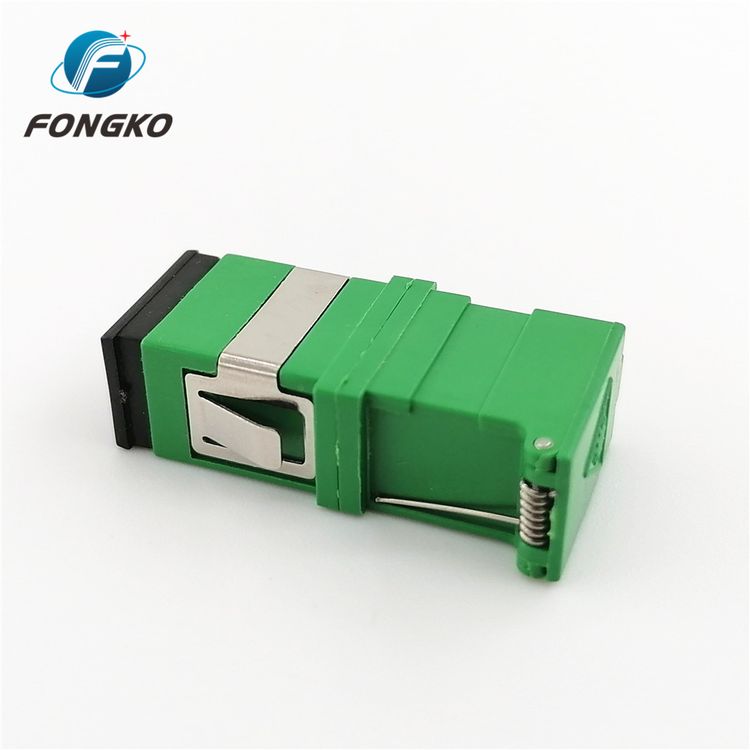 Green Shell Sc/apc Simplex Adapter Fiber Optic Adapter With Auto Shutter