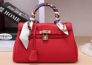 China European Style Litchi Pattern Women ' S Satchel Shoulder Bag , Platinum Handbag on sale
