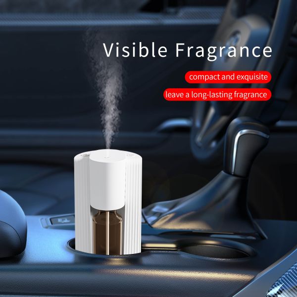 PP POM Car Aroma Diffuser 2000MAh Battery Silent Diffuser For Essential Oils