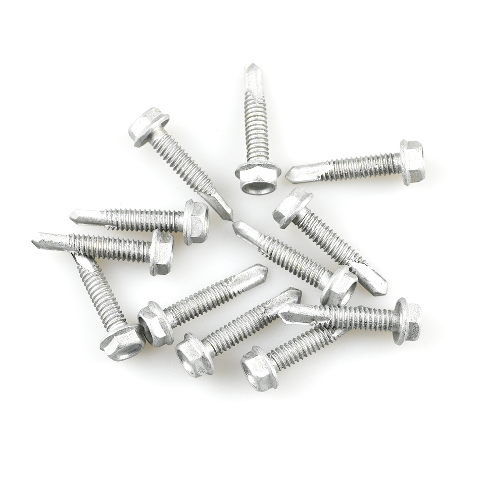 Din7504k Indented Head Self Drilling Screw With Hex Flange Head Ruspert Coating For Window