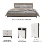China Manufacturer Contemporary Apartment Bedroom Furniture Bed Wardrobe Desk