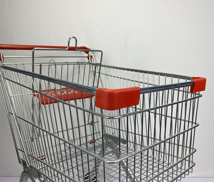 European Style 125L Q195 Steel Supermarket Trolley Cart With Child Seat