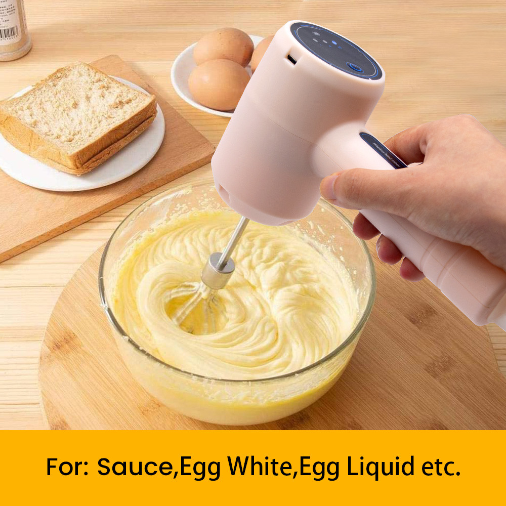 20W Colorful Stainless Steel Egg Beater With 3 Speed Adjustment