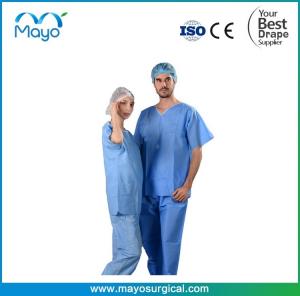 Quality Blue 30gsm 40gsm Surgical Scrub Suits Light Blue Scrub Suit for sale
