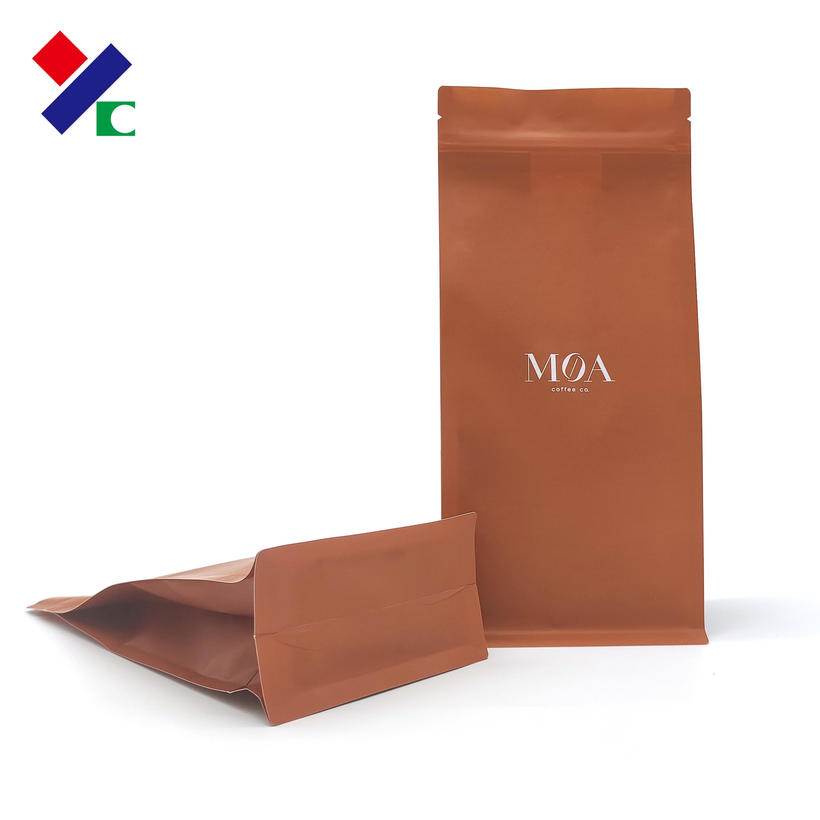 Matte Varnish Heat Seal Coffee Bags 1.5Lb Customized Logo