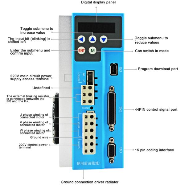Nema42 20NM 3 Phase Closed Loop Stepper Motor Driver Kit CNC LCDA2260E+LC110H3219