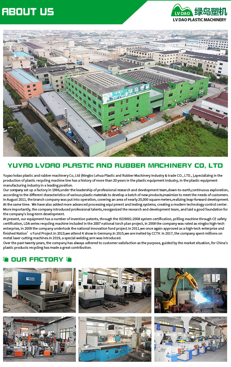 Customized PP PE Plastic Recycling Granulator Machine Line Water Cooling Two Stages