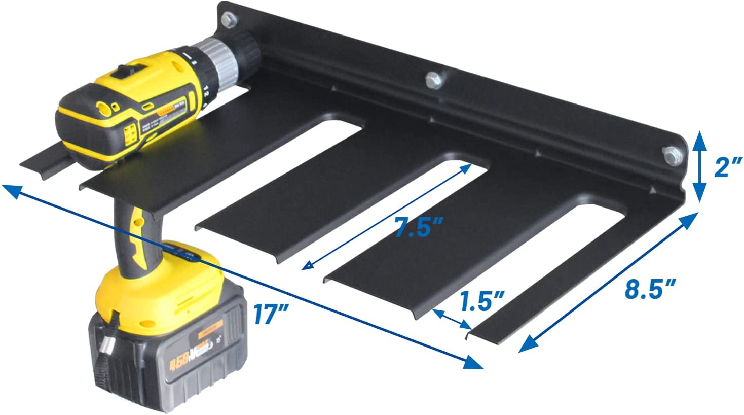 Steel Wall Mount Power Tool Storage Rack for Garage Organization Heavy Duty Solution