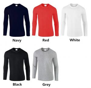 China                  Casual Unisex Black Plain T-Shirt Custom, Wholesale Full Sleeve Shirts for Men, Long Sleeve T-Shirts for Men              on sale