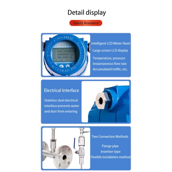 Thermal Gas Mass Flow Meter Insertion Type Natural Gas Oxygen Pipeline Type Micro Gas Flow Meter