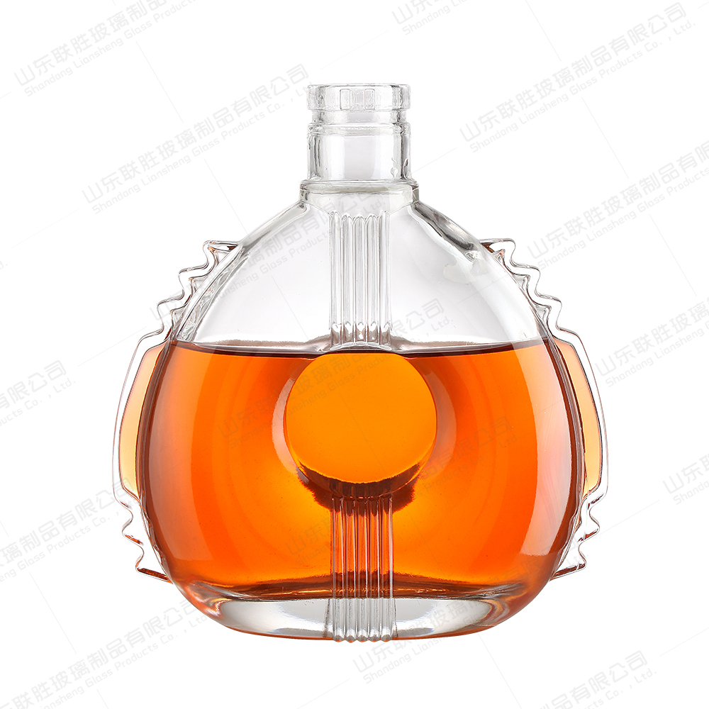 Glass Collar Material Empty Bottles for Beverage Liquor Whiskey Decanter Agave Bottle