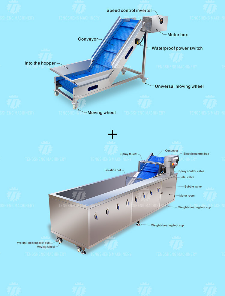 Automatic Vegetable And Fruit Production Line Selection Cutting And Washing Machine