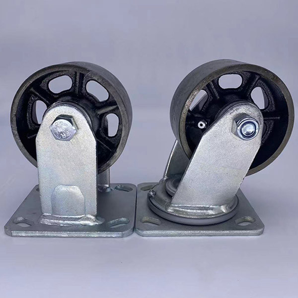 5 Inch High Temperature Castor Wheels Swivel Cast Iron Casters