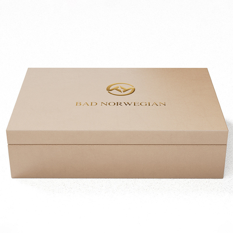 Customized Luxury PU Leather Flap Gold Hot Stamp Logo Skincare Kit Box Beauty Wrapping Box