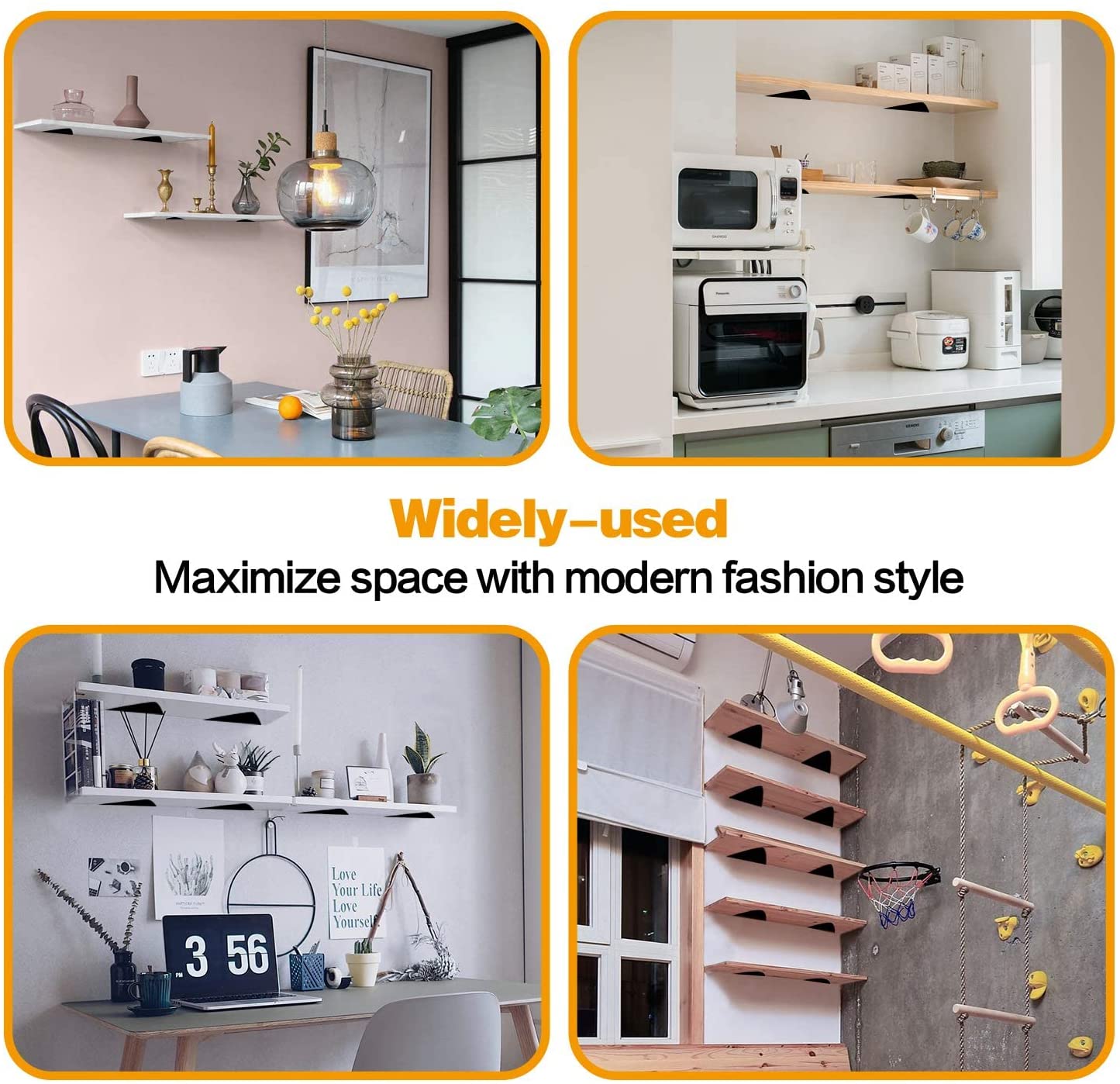 Stamping Punching Bending Heavy Duty Black Corner Stand for Minimalist Home Decor