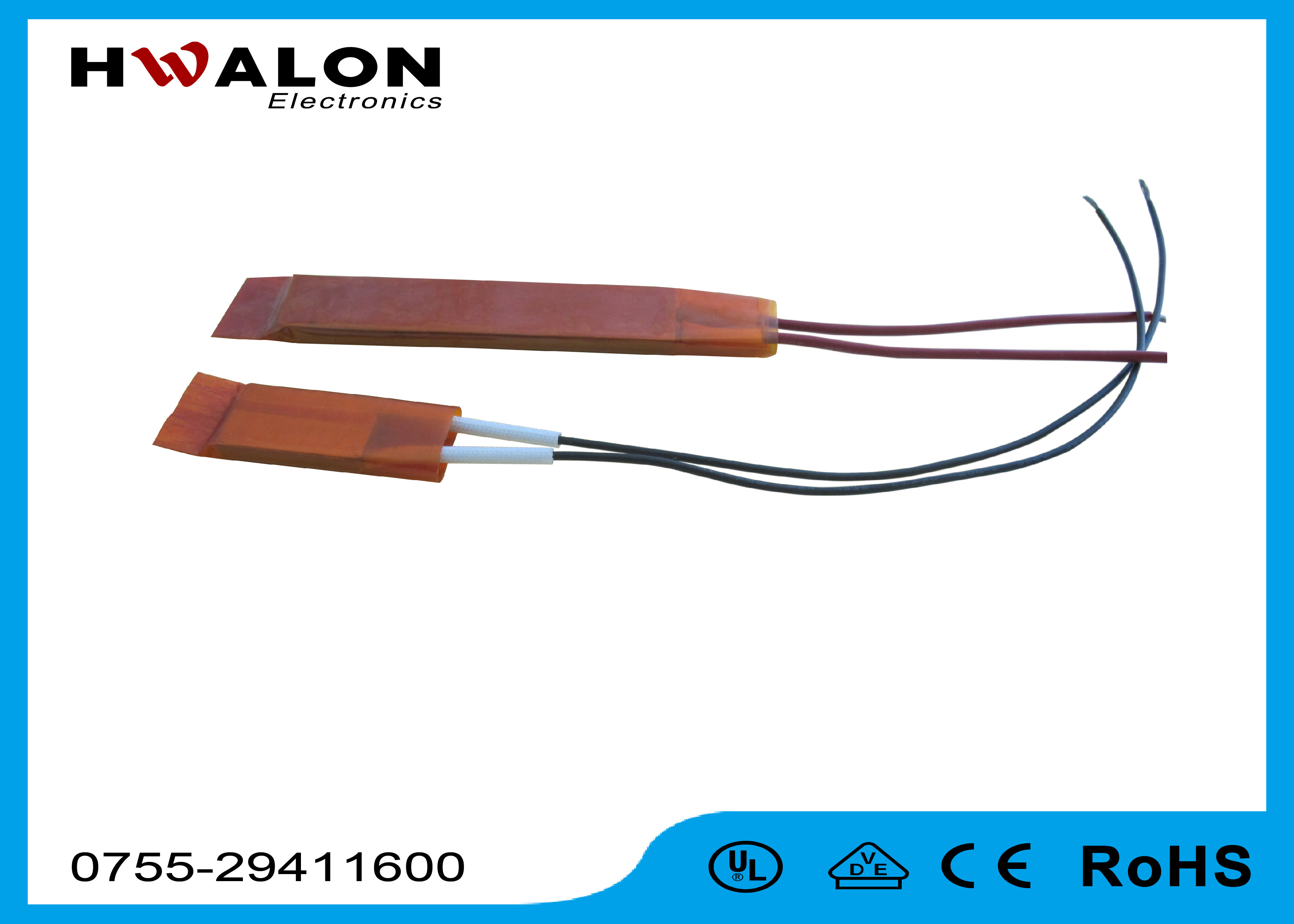 80-300W PTC Ceramic Heater Silver Electrode / Aluminum Electrode Heating Element