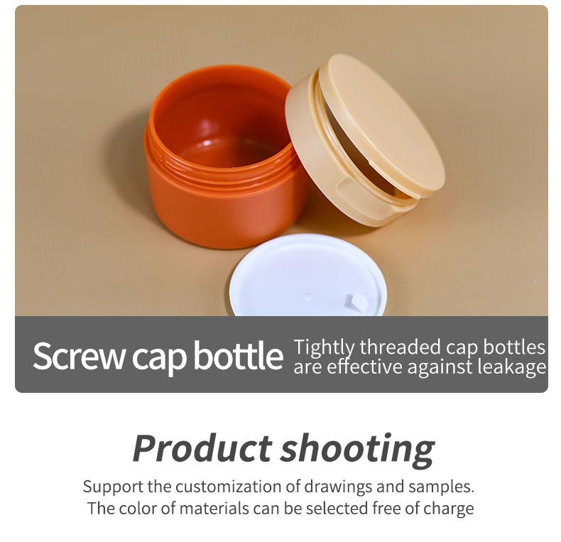 100G Round Flip Top Cap Plastic Bottle Top Lids Cream Jar Custom Logo Cosmetic Jar for Customized Logo Printing
