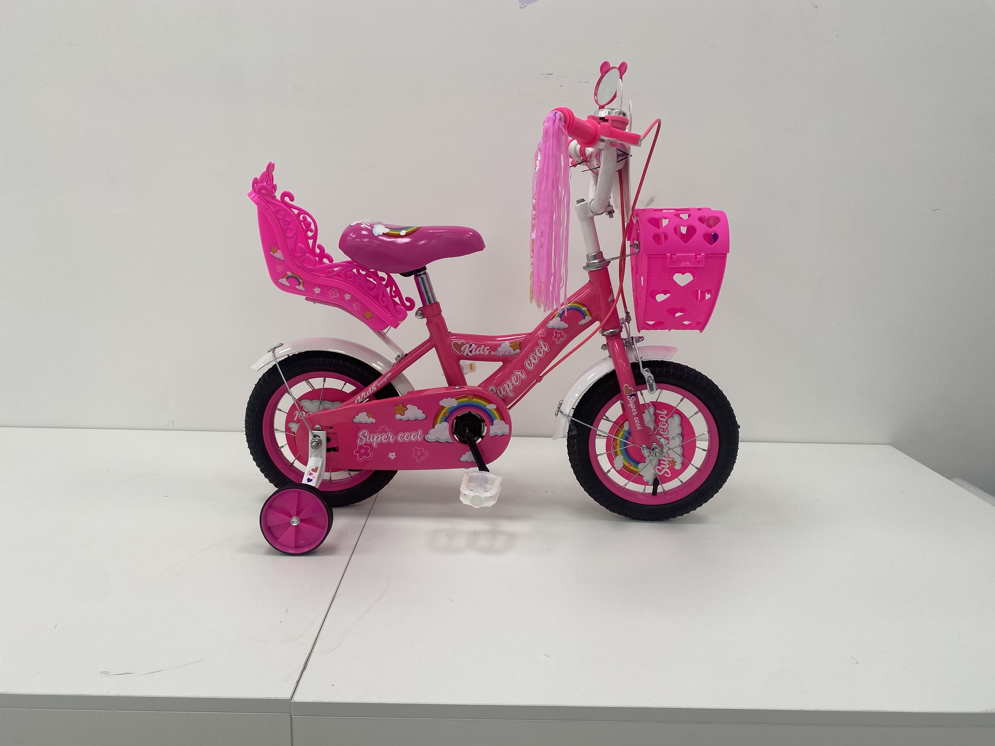 Fashionable Air Tire Kids Bicycle For Girls Hard Frame Kids Bike Girls 16 Inch Pink