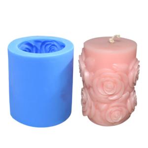 Quality Food Grade Flower Silicone Candle Mold Cylinder Eco Friendly 3D for sale