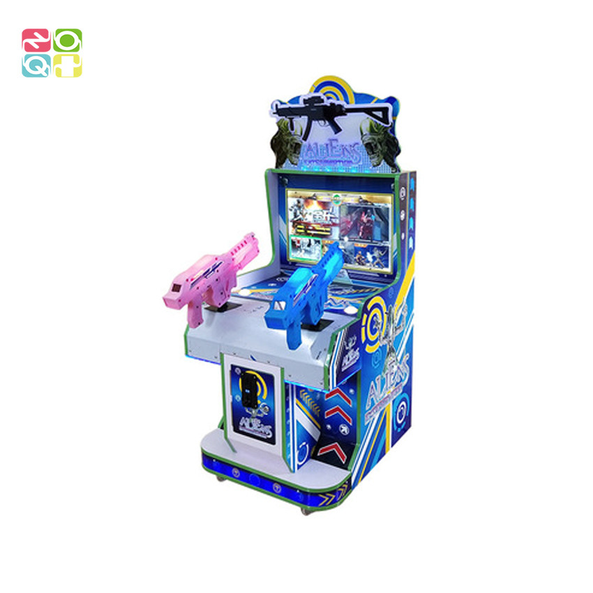Children Simulating Game Aliens Shooting Arcade Machine With 3 Games 22 Inch Screen