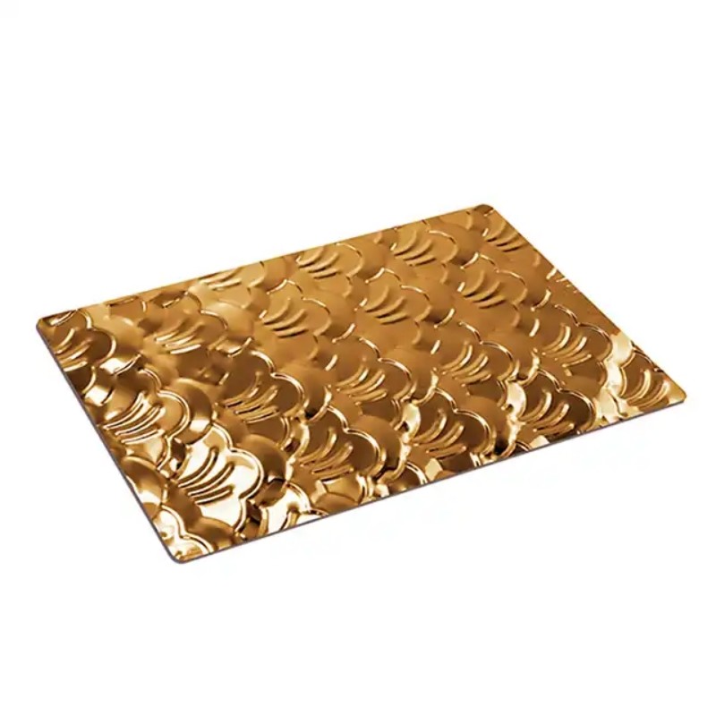 1.5mm Thickness Golden Stainless Steel Sheet 4*8 Ft Carving Pattern Embossed Finish