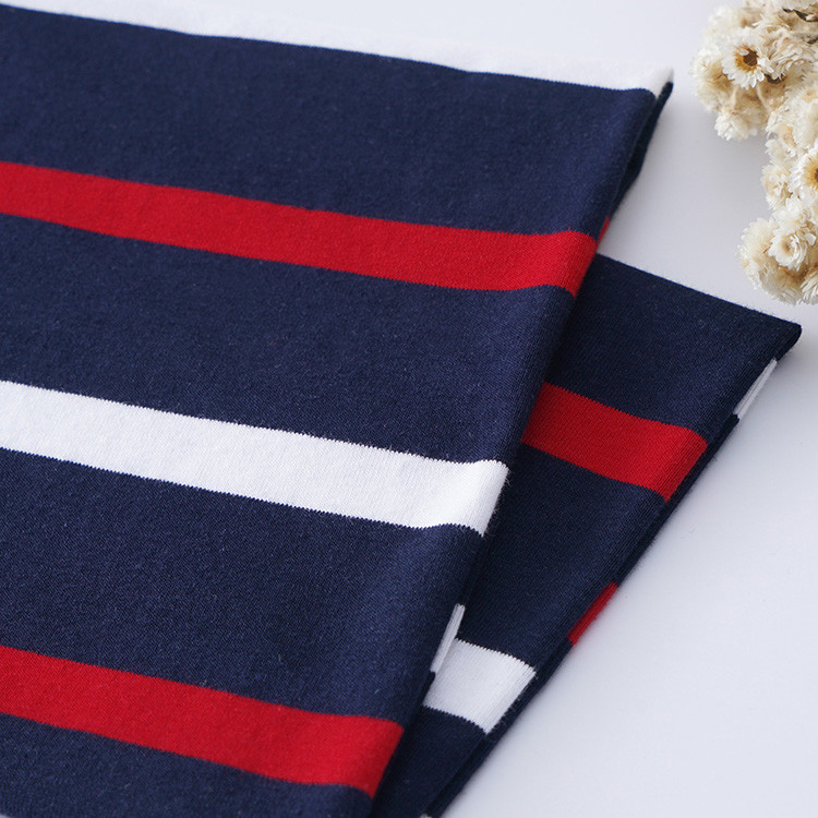 S-200422 Knit Striped Fabric , 175cm 185gsm Polo Shirt Striped Fabric Texture