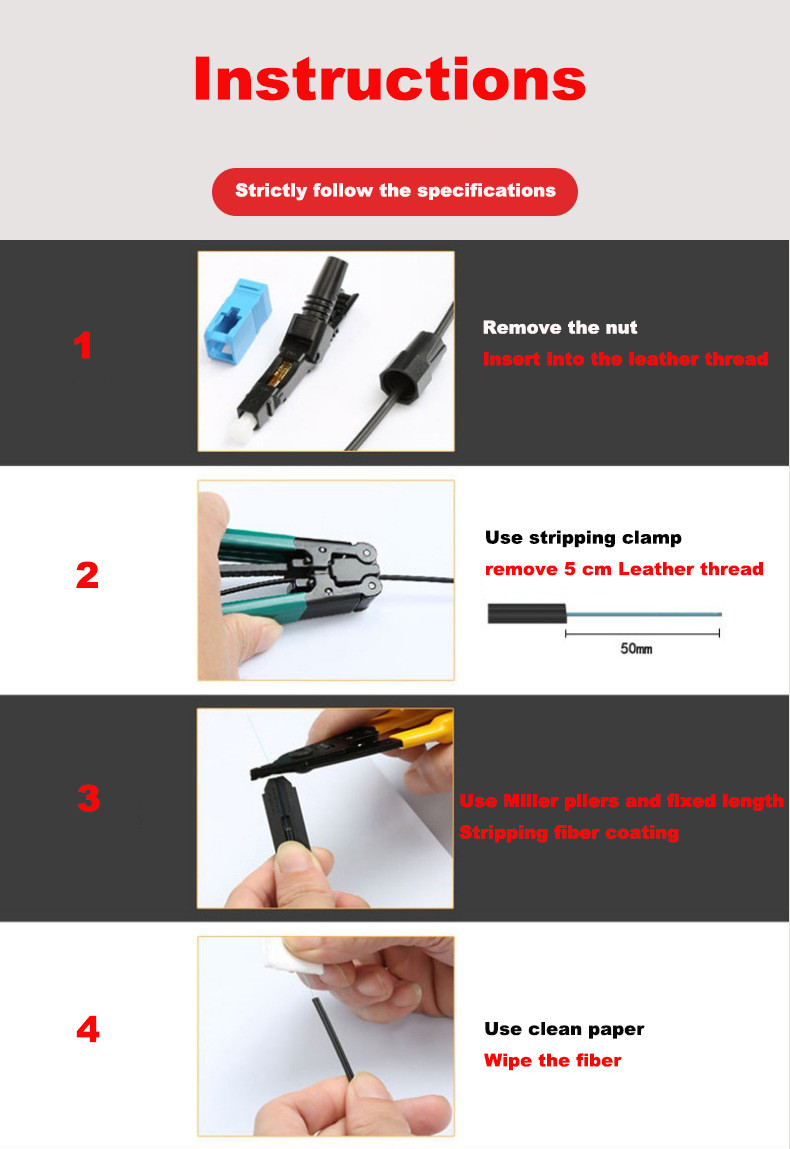 50dB FTTH Fast Connector , 10 times SC APC Connector for Drop cable
