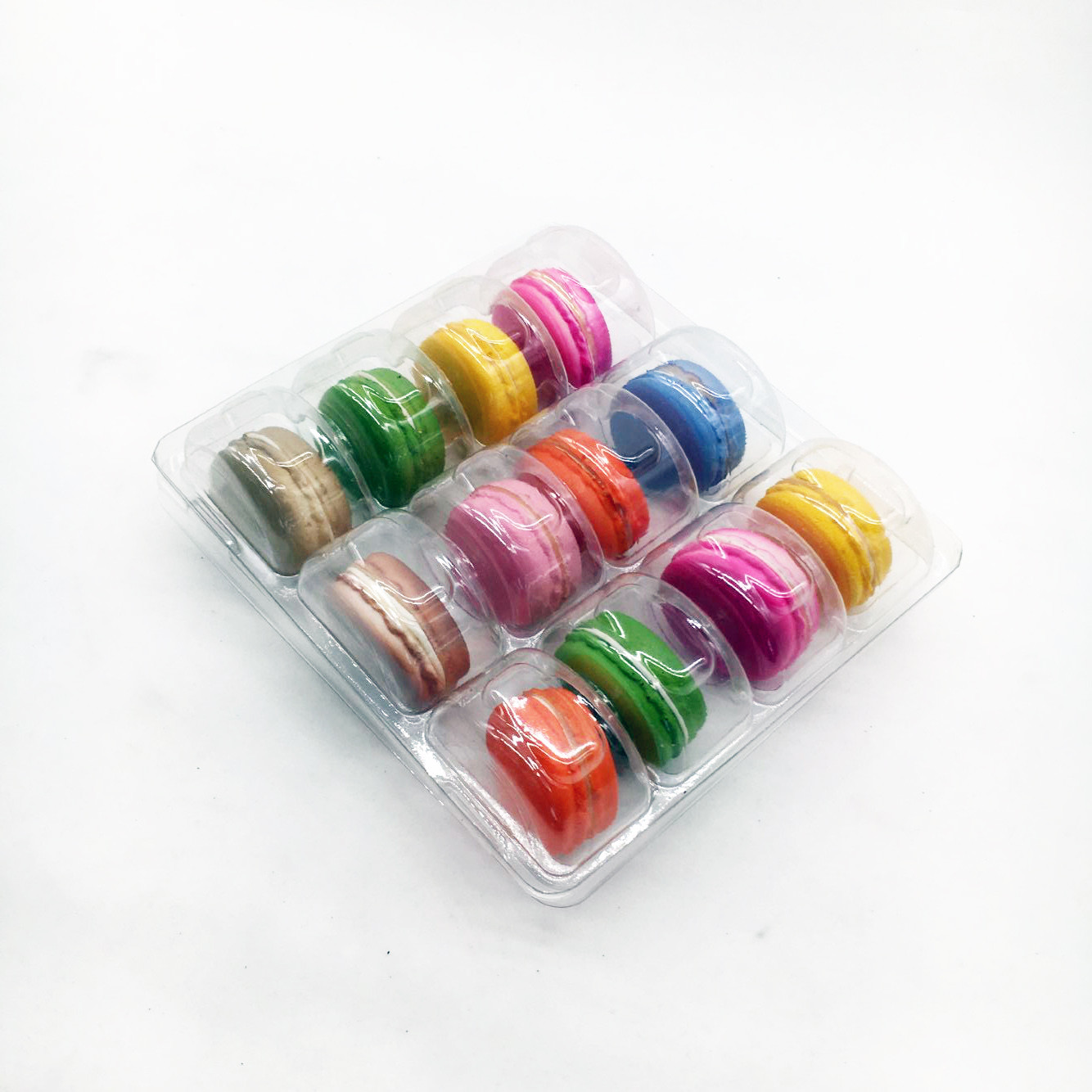 Clear PVC/PET Macaron packaging tray blister 3 x 4 arrangement 12 cells macaron tray plastic macaron pack box/tray