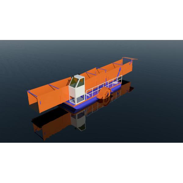 Hyaraulic Propulsion Aquatic Weed Transportation Barge With 45cbm loading capacity