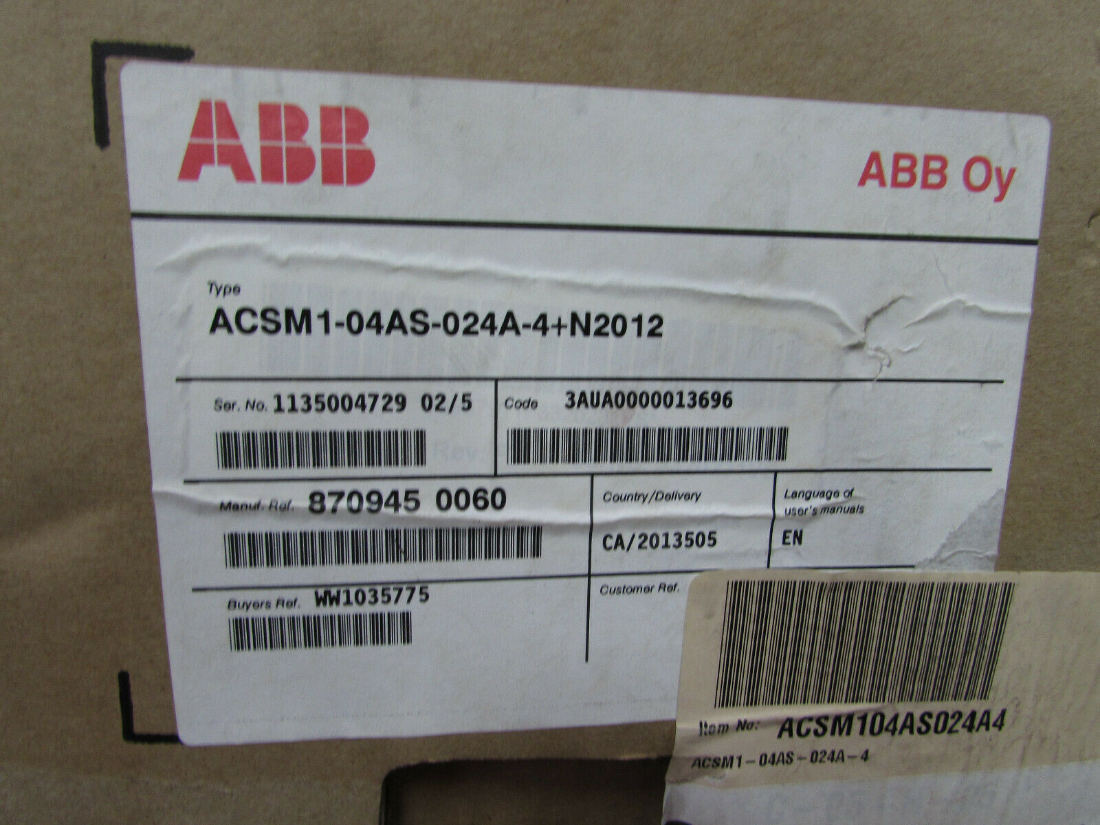 ACX550-SP-Encl Industrial Servo Motor ABB Brand New Original