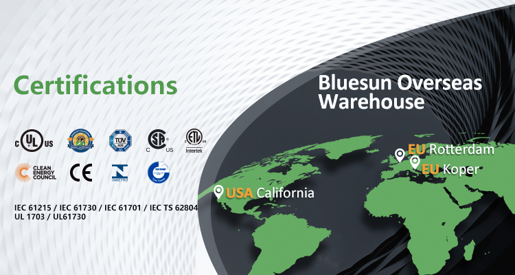 Bluesun HJT Manufacture Bifacial Shingled Solar Power Panel 700W 690W 680W 675Watt Mono Home Use 1000w Solar Panel Complete Kit